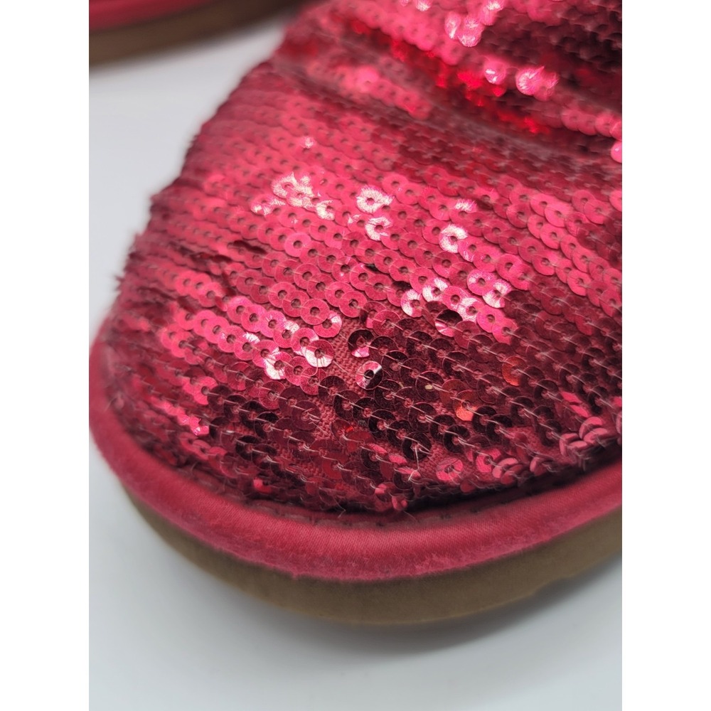 UGG Australia Sequin Boots Red Sparkle Classic Short Women's 10 - Picture 11 of 13